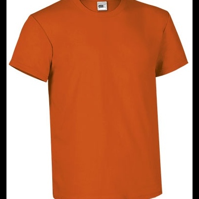 T-shirt lisa laranja com gola redonda e manga curta