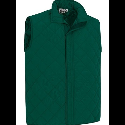 Colete acolchoado verde escuro com fecho de correr