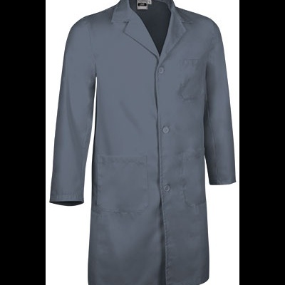 Casaco de trabalho cinzento com botões e bolsos