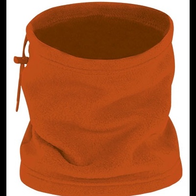 Cachecol gola laranja em tecido polar com cordão ajustável