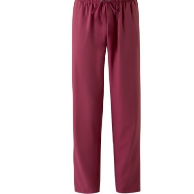 Calças vinho com cintura elástica e cordão