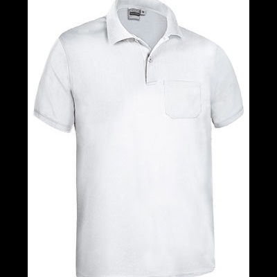 Polo branco de manga curta com bolso