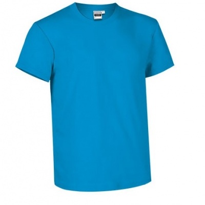 T-shirt azul de manga curta com gola redonda