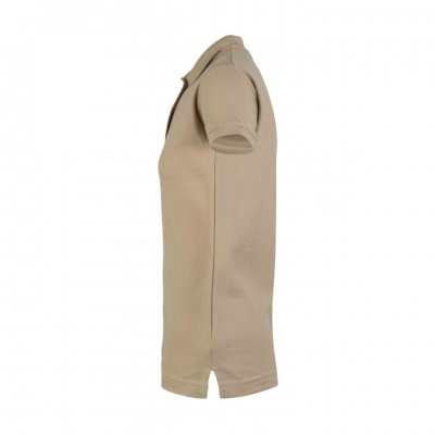 Camisola polo bege de manga curta vista lateral