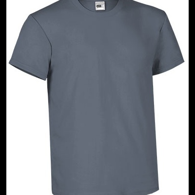 Camiseta azul acinzentada de manga curta com gola redonda