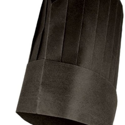 Chapéu de chef preto com pregas verticais