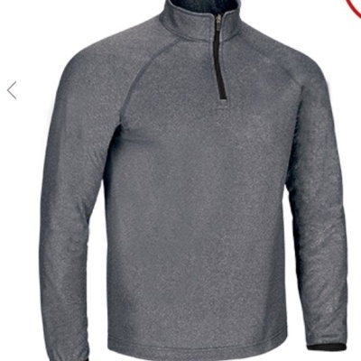 Sweatshirt cinzenta escura com fecho de correr e gola alta