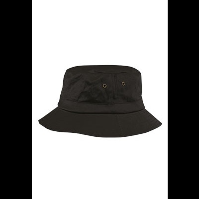 Chapéu tipo balde preto com ilhós metálicos