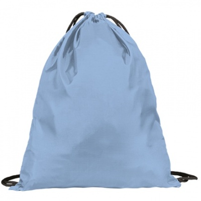 Mochila saco azul claro com alças pretas
