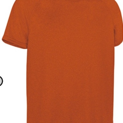 T-shirt laranja de manga curta com gola redonda