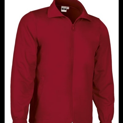 Casaco vinho de manga comprida com fecho de correr e gola com abas