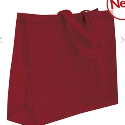 Saco tote vermelho simples com alças e selo 'New'