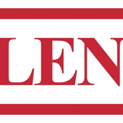 Logótipo VALENTO em vermelho com borda retangular vermelha