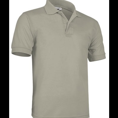 polo cinza claro de manga curta com gola tipo polo