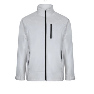 Casaco cinzento claro com fecho de correr preto