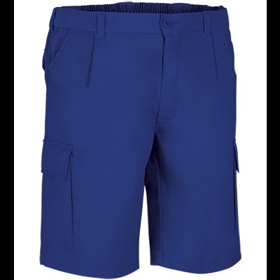 Bermuda masculina azul com bolsos laterais e cós elástico