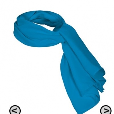 Cachecol azul turquesa liso com franjas