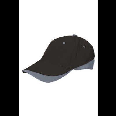 Boné desportivo preto e cinza com aba curva