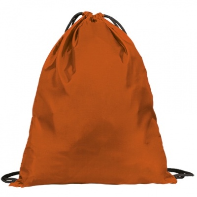 Mochila de cordão laranja com fecho por cordões pretos