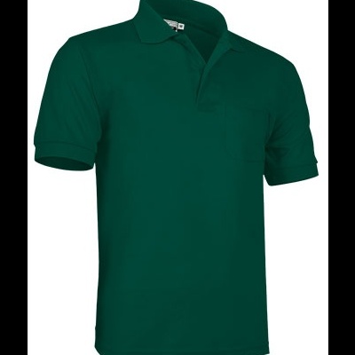 Polo masculino verde escuro com bolso no peito e gola