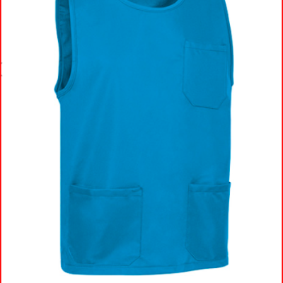 Camisola de alças azul com bolsos frontais