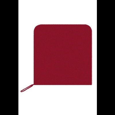 Estojo quadrado vermelho com fecho e alça