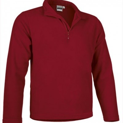 Camisola vinho de manga comprida com fecho e gola alta