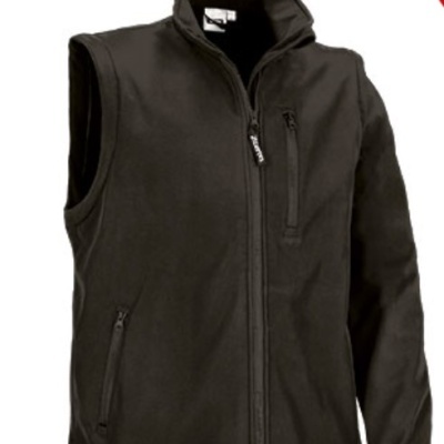 Colete softshell preto para homem com fechos zip e gola alta