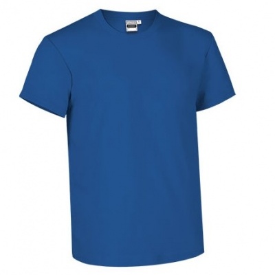 Camiseta azul de manga curta com gola redonda