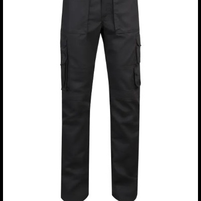 Calças cargo pretas com bolsos laterais