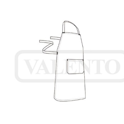 Desenho de avental com bolso frontal e tiras para amarrar