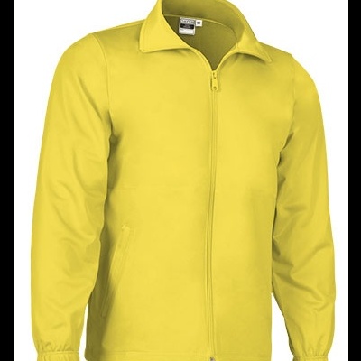 Casaco amarelo com fecho e gola clássica