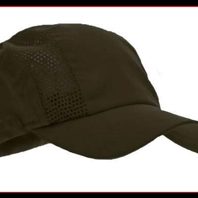 Boné desportivo castanho escuro com malha e pala curva