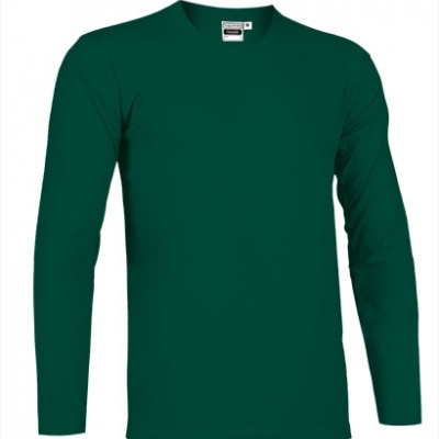 Camisola verde de manga comprida com gola redonda