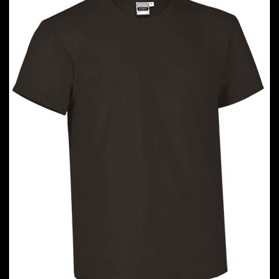 Camiseta preta básica de manga curta com gola redonda