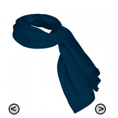Lenço ou cachecol azul escuro em fundo branco