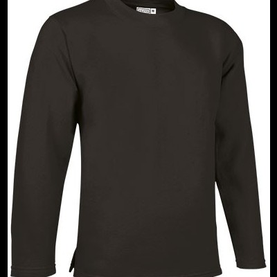 Camisola preta de manga comprida com gola redonda