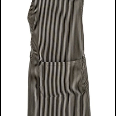 Avental riscas pretas e brancas com bolso frontal