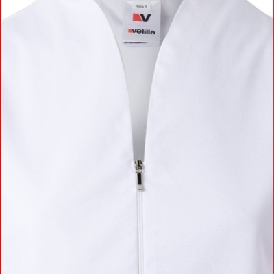 Blusão branco com fecho e etiqueta interior Velilla
