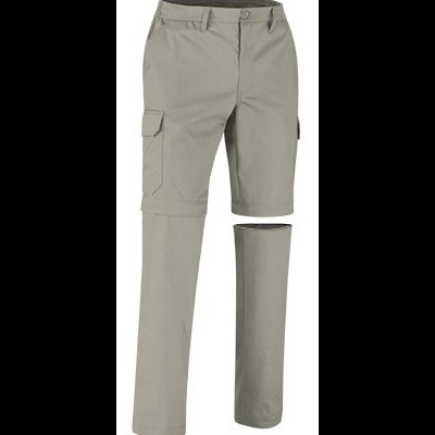 Calças conversíveis cinza claro com bolso e fecho