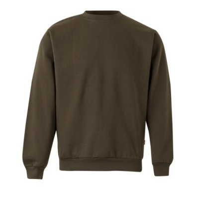 Sweatshirt verde-oliva com gola redonda e mangas compridas