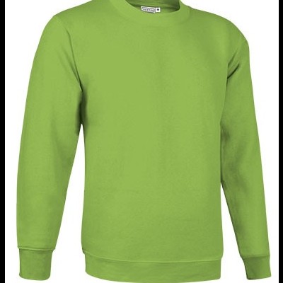 Sweatshirt verde limão de manga comprida com gola redonda