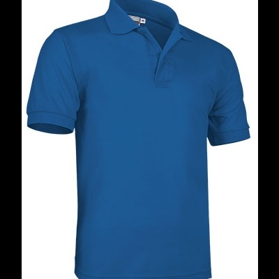 Polo azul simples de manga curta com gola