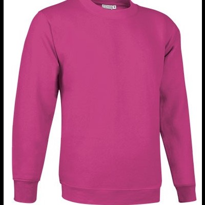 Sweatshirt rosa de manga comprida com gola redonda