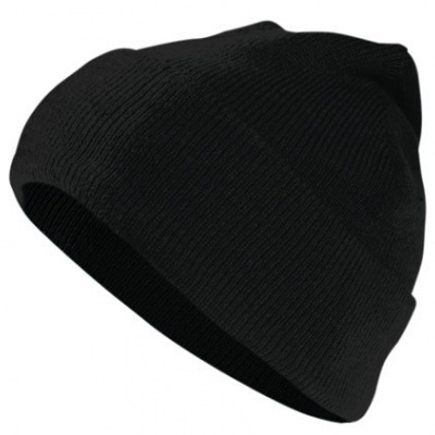 Gorro preto de malha com textura lisa