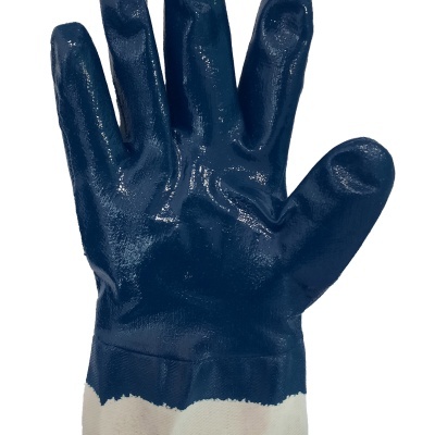 Luva de trabalho azul com punho branco