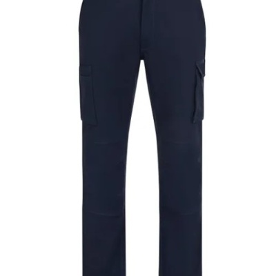 Calças cargo azul escuro com bolsos laterais