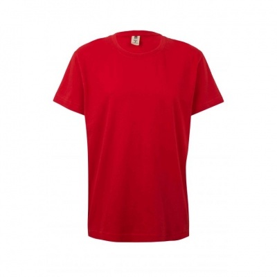 T-shirt vermelha de manga curta com gola redonda