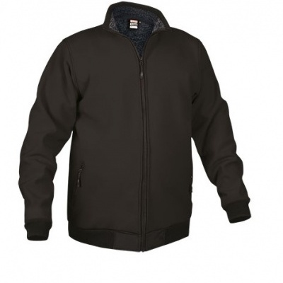 Casaco preto tipo blusão com fecho frontal e interior peludo cinza