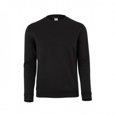 Sweatshirt preta de manga comprida com gola redonda